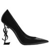 Replica YSL Saint Laurent Women's Opyum D'orsay Pumps In Patent Leather With Black Heel Black 14