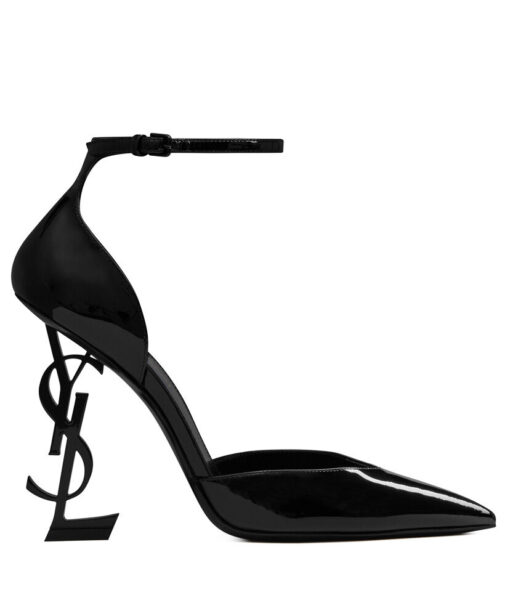 Replica YSL Saint Laurent Women's Opyum D'orsay Pumps In Patent Leather With Black Heel Black