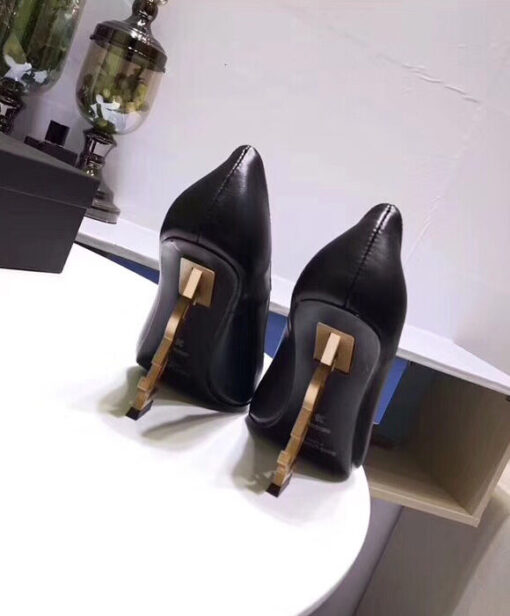 Replica YSL Saint Laurent opyum pump in patent leather with silver tone heel Black 8