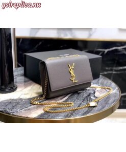Replica YSL Fake Saint Laurent Small Kate Bag In Fog Grained Leather 2