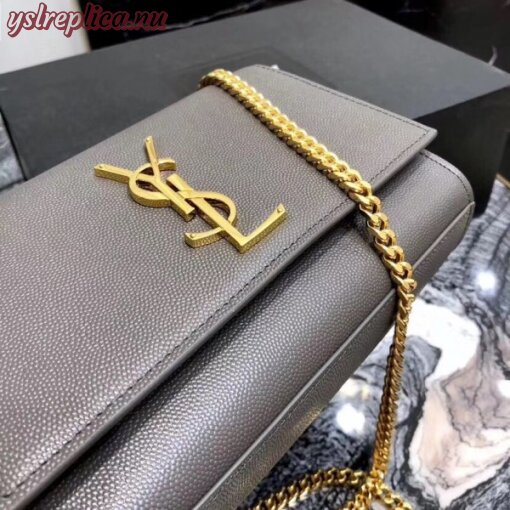 Replica YSL Fake Saint Laurent Small Kate Bag In Fog Grained Leather 8
