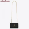 Replica YSL Fake Saint Laurent Small Kate Bag In Black Grained Leather