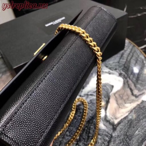 Replica YSL Fake Saint Laurent Small Kate Bag In Black Grained Leather 6