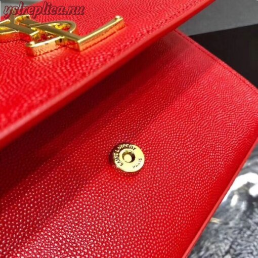 Replica YSL Fake Saint Laurent Small Kate Bag In Red Grained Leather 5