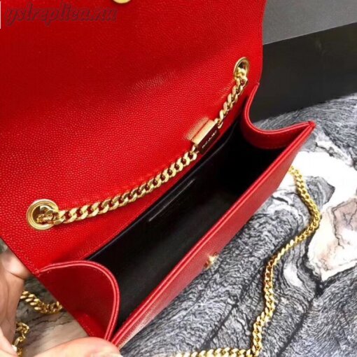Replica YSL Fake Saint Laurent Small Kate Bag In Red Grained Leather 7