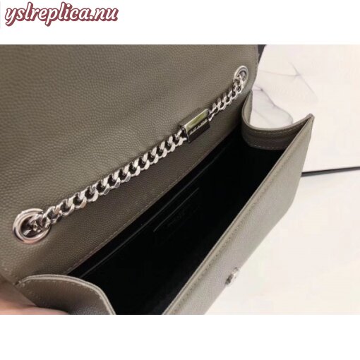 Replica YSL Fake Saint Laurent Small Kate Tassel Bag In Grey Grained Leather 7