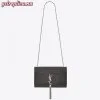 Replica YSL Fake Saint Laurent Medium Kate Bag With Tassel In Grey Grained Leather 10