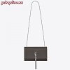 Replica YSL Replica Saint Laurent Medium Kate Bag With Tassel In Grey Grained Leather
