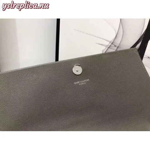 Replica YSL Fake Saint Laurent Medium Kate Bag With Tassel In Grey Grained Leather 7