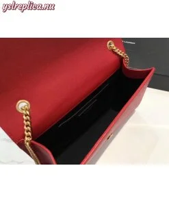 Replica YSL Fake Saint Laurent Medium Kate Bag With Tassel In Red Grained Leather 2