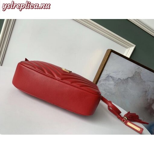 Replica YSL Fake Saint Laurent Lou Camera Bag In Red Leather 2