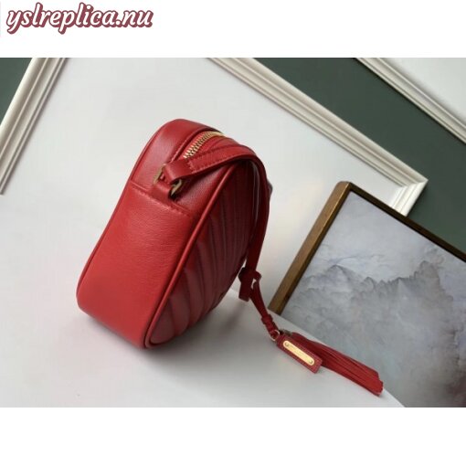 Replica YSL Fake Saint Laurent Lou Camera Bag In Red Leather 4