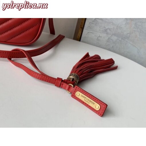 Replica YSL Fake Saint Laurent Lou Camera Bag In Red Leather 5