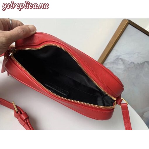 Replica YSL Fake Saint Laurent Lou Camera Bag In Red Leather 7
