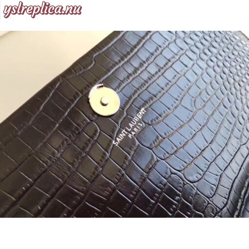 Replica YSL Fake Saint Laurent Medium Kate Bag With Tassel In Black Croc-Embossed Leather 7