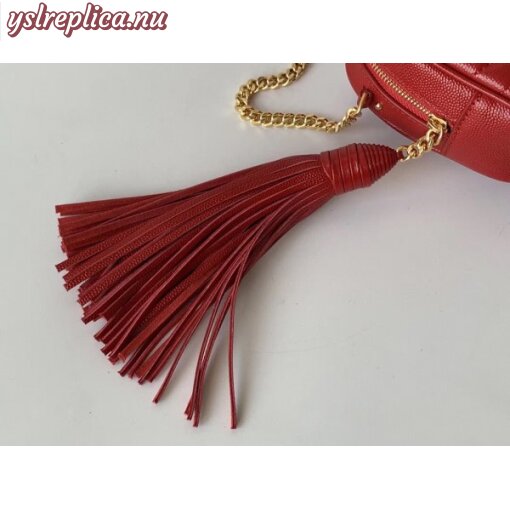 Replica YSL Fake Saint Laurent Lou Mini Bag In Red Grained Leather 7