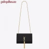 Replica YSL Fake Saint Laurent Medium Kate Bag With Tassel In Black Smooth Leather
