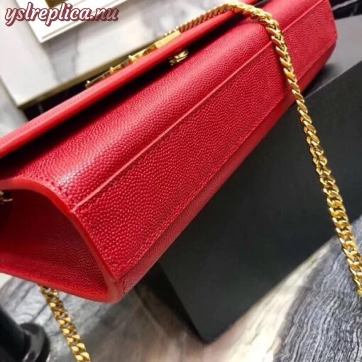 Replica YSL Fake Saint Laurent Medium Kate Bag In Red Grained Leather 3