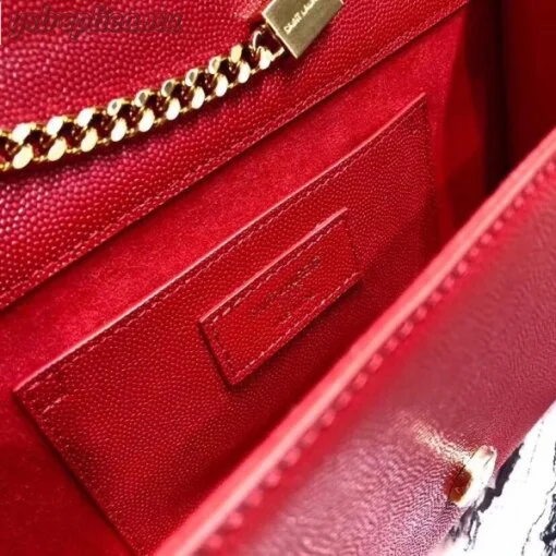Replica YSL Fake Saint Laurent Medium Kate Bag In Red Grained Leather 4