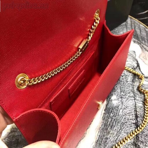 Replica YSL Fake Saint Laurent Medium Kate Bag In Red Grained Leather 7