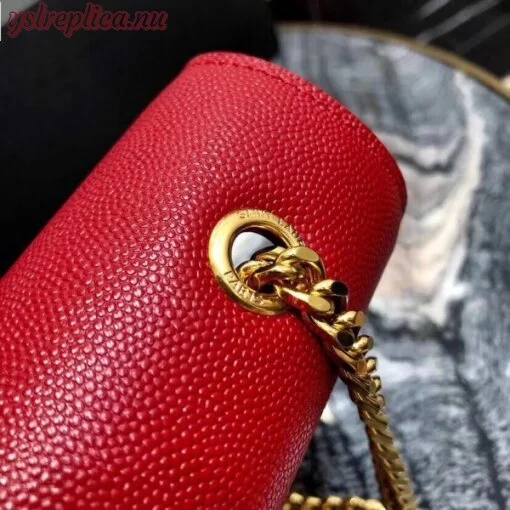 Replica YSL Fake Saint Laurent Medium Kate Bag In Red Grained Leather 8