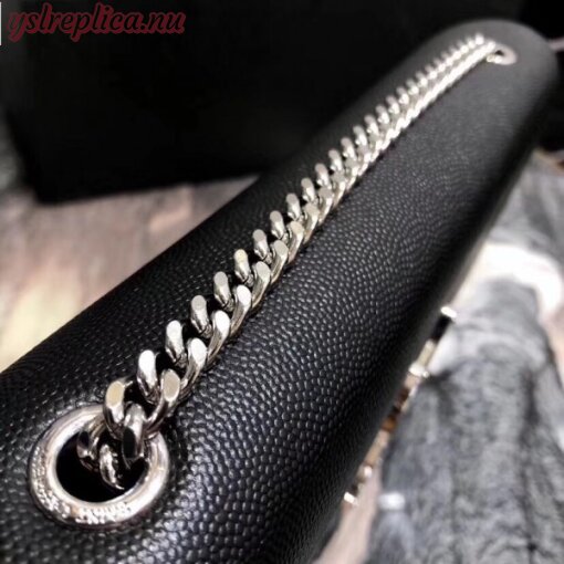 Replica YSL Fake Saint Laurent Medium Kate Bag In Black Grained Leather 8