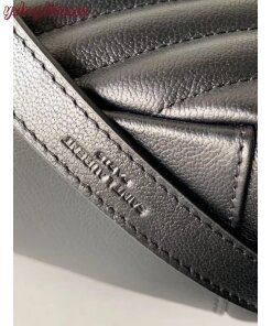 Replica YSL Fake Saint Laurent College Large All Black Matelasse Leather Bag 2