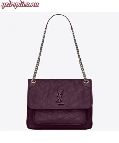 Replica YSL Fake Saint Laurent Medium Niki Bag In Prunia Crinkled Leather