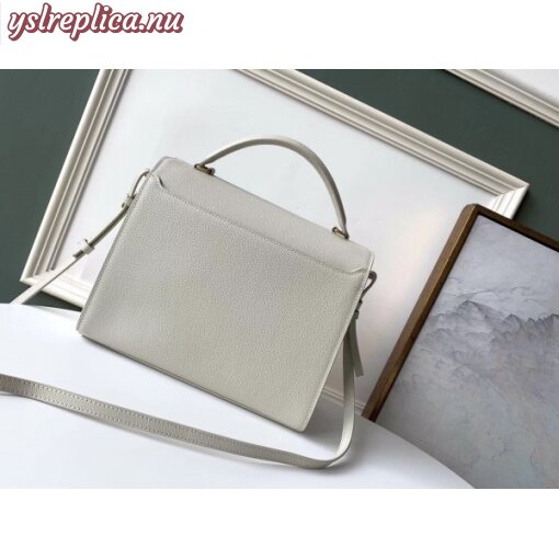 Replica YSL Fake Saint Laurent Cassandra Medium Bag In White Grained Leather 3