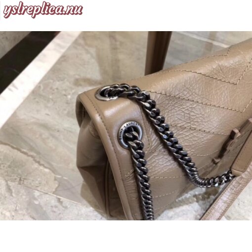 Replica YSL Fake Saint Laurent Medium Niki Bag In Taupe Crinkled Leather 3