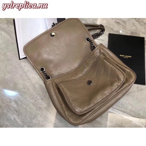 Replica YSL Fake Saint Laurent Medium Niki Bag In Taupe Crinkled Leather 5