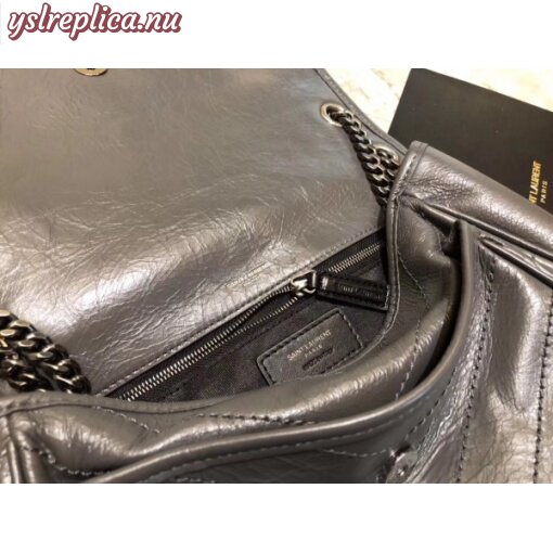 Replica YSL Fake Saint Laurent Medium Niki Bag In Storm Gray Crinkled Leather 6