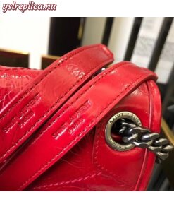 Replica YSL Fake Saint Laurent Medium Niki Bag In Red Crinkled Leather
