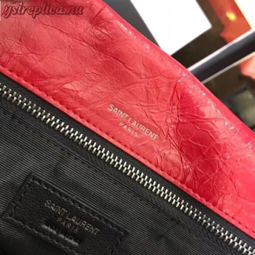 Replica YSL Fake Saint Laurent Medium Niki Bag In Red Crinkled Leather 4