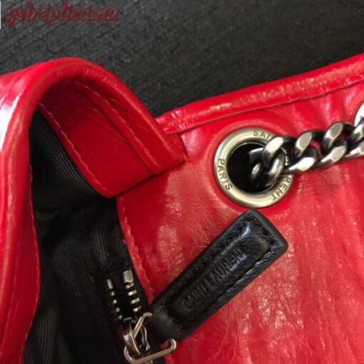Replica YSL Fake Saint Laurent Medium Niki Bag In Red Crinkled Leather 7
