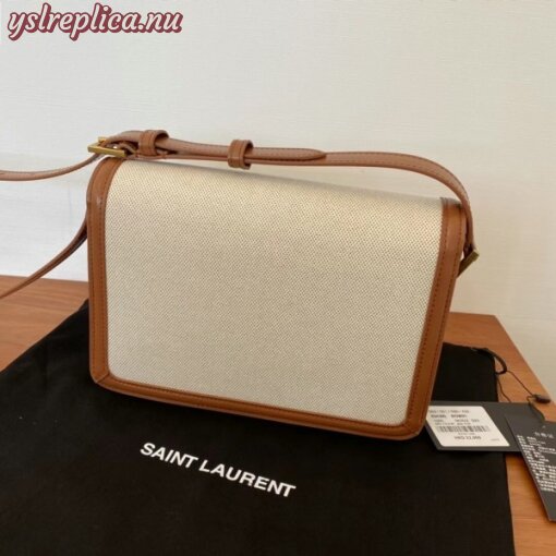 Replica YSL Fake Saint Laurent Solferino Medium Bag In Canvas with Calfskin 3