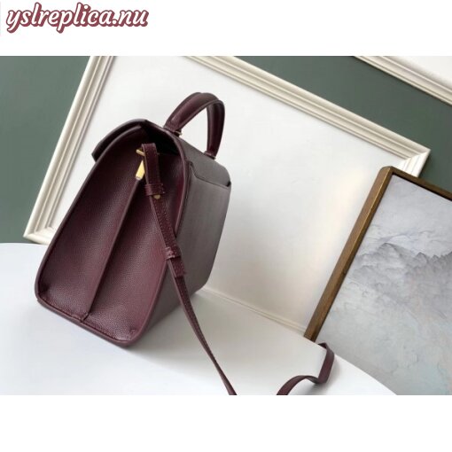 Replica YSL Fake Saint Laurent Cassandra Medium Bag In Bordeaux Grained Leather 6