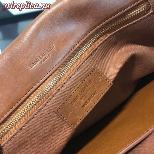 Replica YSL Fake Saint Laurent Medium Niki Chain Bag In Brown Crinkled Leather 8