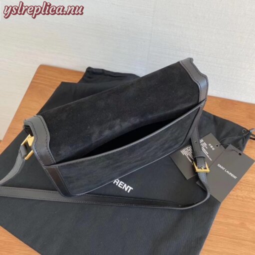 Replica YSL Fake Saint Laurent Solferino Medium Soft Bag In Black Suede 3