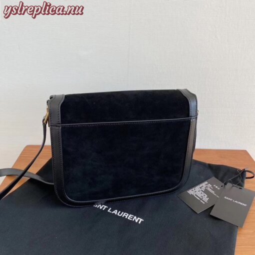 Replica YSL Fake Saint Laurent Solferino Medium Soft Bag In Black Suede 6