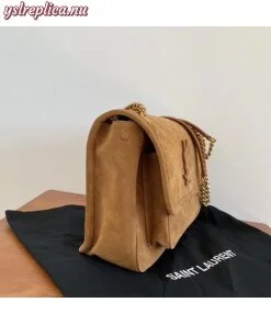 Replica YSL Fake Saint Laurent Medium Niki Bag In Brown Suede 2