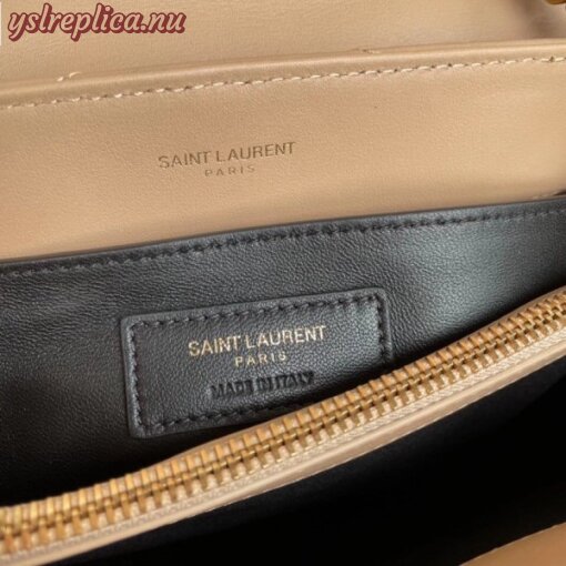 Replica YSL Fake Saint Laurent Loulou Small Bag In Dark Beige Leather 9