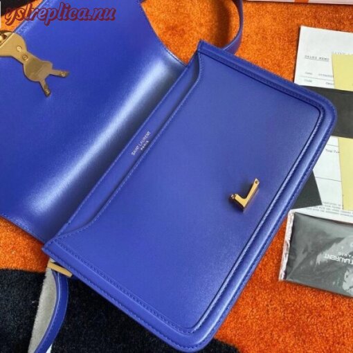 Replica YSL Fake Saint Laurent Solferino Medium Bag In Blue Box Calfskin 8