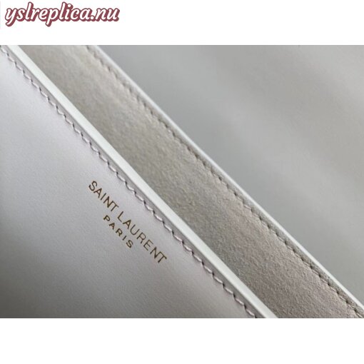 Replica YSL Fake Saint Laurent Sunset Medium Bag In White Calfskin 6