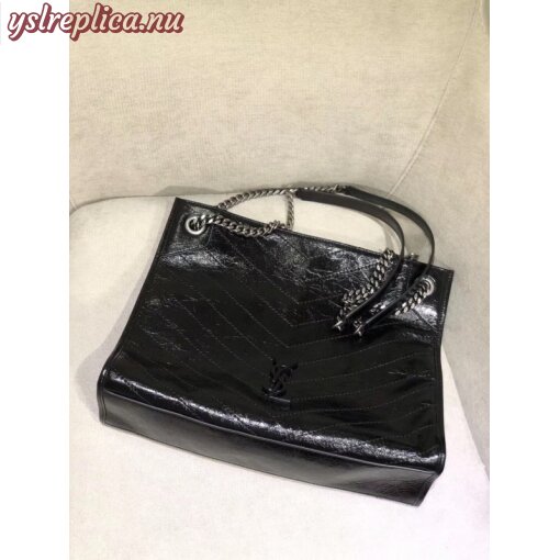 Replica YSL Fake Saint Laurent Medium Niki Shopping Bag In Black Leather 3