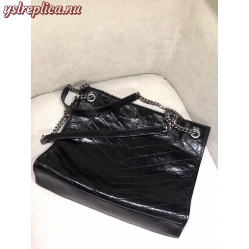 Replica YSL Fake Saint Laurent Medium Niki Shopping Bag In Black Leather 5