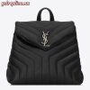 Replica YSL Fake Saint Laurent Black City Backpack With Patches 10