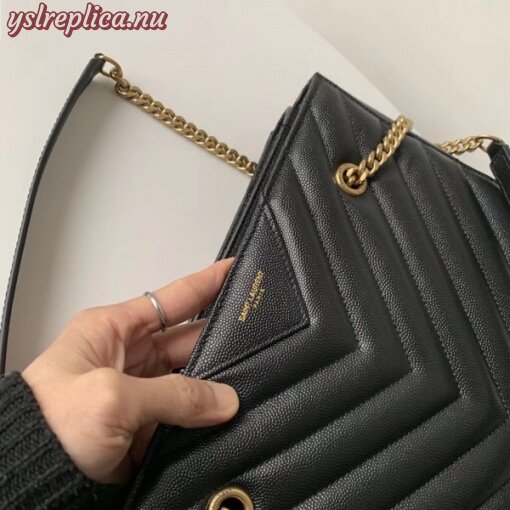 Replica YSL Fake Saint Laurent Tribeca Small Shopping Bag In Black Grained Leather
