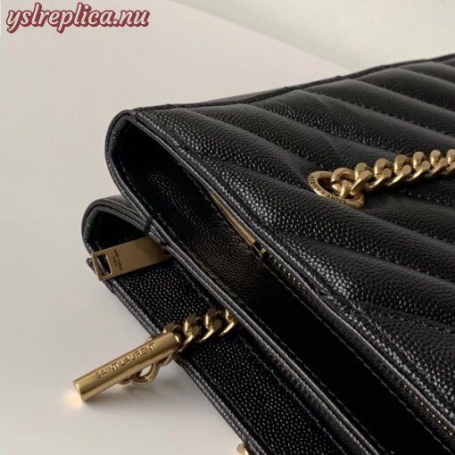 Replica YSL Fake Saint Laurent Tribeca Small Shopping Bag In Black Grained Leather 3