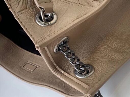 Replica YSL Fake Saint Laurent Medium Niki Shopping Bag In Sand Leather 8